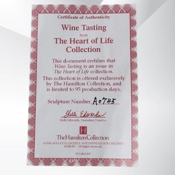 2/$50 Thomas Kinkade Wine Tasting Figurine A0745 2008 Hamilton Heart of Life - Picture 7 of 8